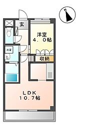 クラブレスA 1LDKの間取図画像