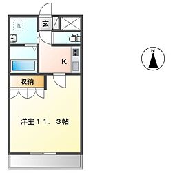 アシューレ.HK 1Kの間取図画像