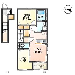 シャインヒルズK&K 2LDKの間取図画像
