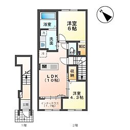 (仮称)千葉市中央区大森町新築アパート 2LDKの間取図画像