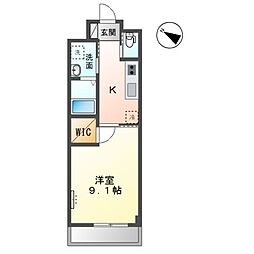 木更津市金田東4丁目新築マンション 1Kの間取図画像