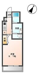 サクセスロード2 1Kの間取図画像