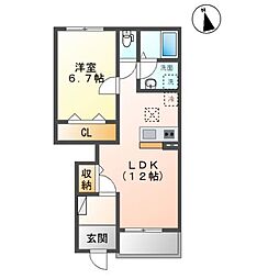 フェルナ 1LDKの間取図画像