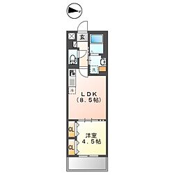 フェリーチェ 1LDKの間取図画像