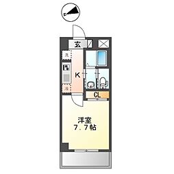 クレイン目白 1Kの間取図画像