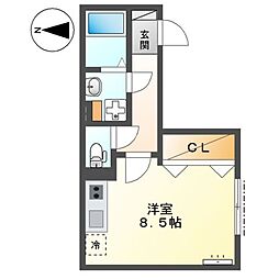 大田区大森西5丁目新築アパート(仮 ワンルームの間取図画像