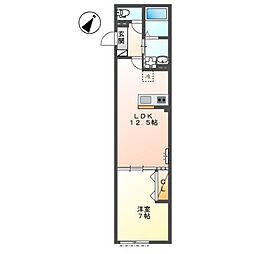 ファミリア池上 1LDKの間取図画像