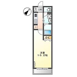 ファミリア池上 1Kの間取図画像
