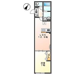 ファミリア池上 1LDKの間取図画像