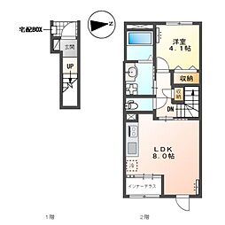 エビスヤ(EBISUYA) 壱番館 1LDKの間取図画像
