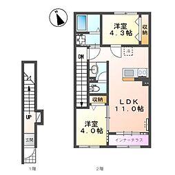 エルマ 2LDKの間取図画像