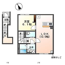 仮)日野市豊田アパート新築工事 1LDKの間取図画像