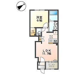 スカイセレーネ 1LDKの間取図画像