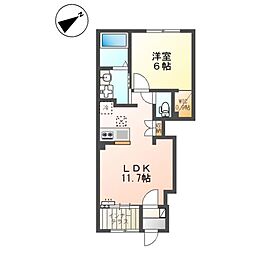 スカイセレーネ 1LDKの間取図画像