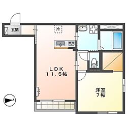 鶴見区下末吉新築マンション(仮 1LDKの間取図画像