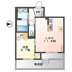 Wishing Well 1LDKの間取図画像