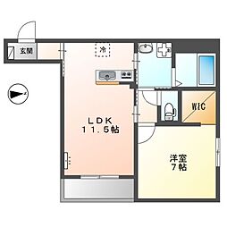 Wishing Well 1LDKの間取図画像
