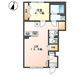 LEO GLANZ II 1LDKの間取図画像