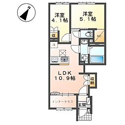 仮)中央区上溝新築アパート 2LDKの間取図画像