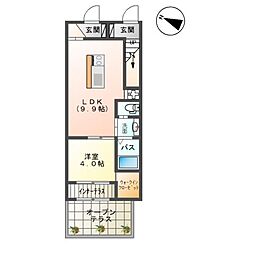 ブリスティア湘南 1LDKの間取図画像