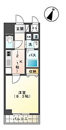 ローデア 1Kの間取図画像