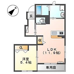 フローリッシュ・Y 1LDKの間取図画像