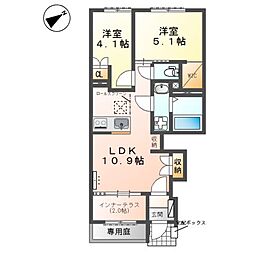 Vento verde(べント ヴェルデ) 2LDKの間取図画像