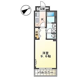 サンプレス五才美 1Kの間取図画像