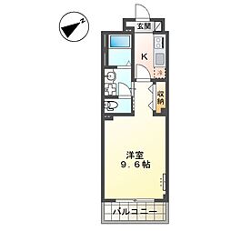 サンプレス五才美 1Kの間取図画像