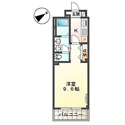 仮)西区五才美町新築マンション 1Kの間取図画像