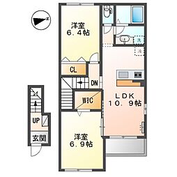 コーポラスSK3 2LDKの間取図画像