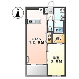 ユーハウス16 1LDKの間取図画像