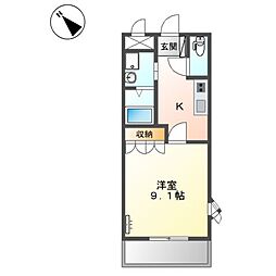 ワン・ピース 1Kの間取図画像