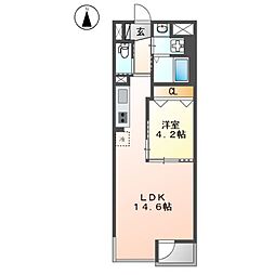 ユニヴァリティオリゼー 1LDKの間取図画像