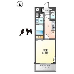 Iny(アイニー)菱江 1Kの間取図画像