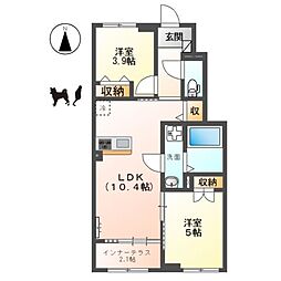 東大阪市上四条町アパート工事 2LDKの間取図画像