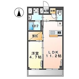 キグナスコート 1LDKの間取図画像