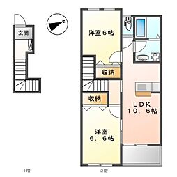 ファインシア 2LDKの間取図画像
