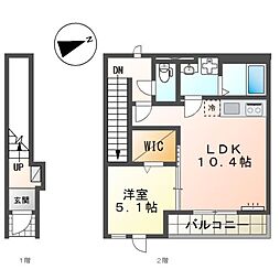 アヴェリア 1LDKの間取図画像