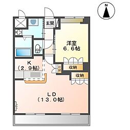 プランドールM&N 1LDKの間取図画像