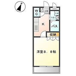 Angela 1Kの間取図画像