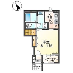 (仮)スターテラスII東川口町 1Kの間取図画像
