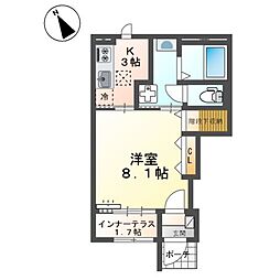 (仮)スターテラスII東川口町 1Kの間取図画像