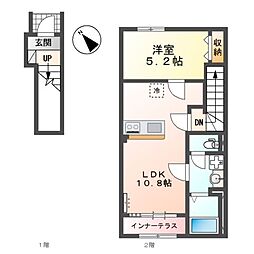 仮)リバーヒルズ春日町 1LDKの間取図画像