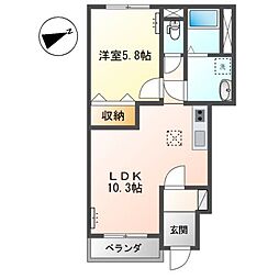 ミルキーハウス 1LDKの間取図画像