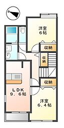 メゾンアシューレ 2LDKの間取図画像