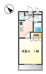 グレースコート2 1Kの間取図画像