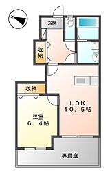 メゾンアシューレ 1LDKの間取図画像