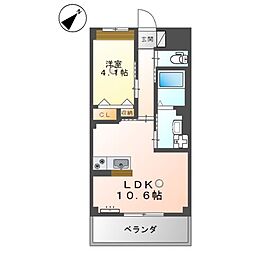 (仮称)門司区松原新築マンション 1LDKの間取図画像