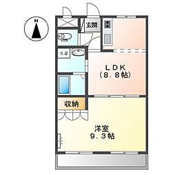 メゾン・ハピネス 1LDKの間取図画像